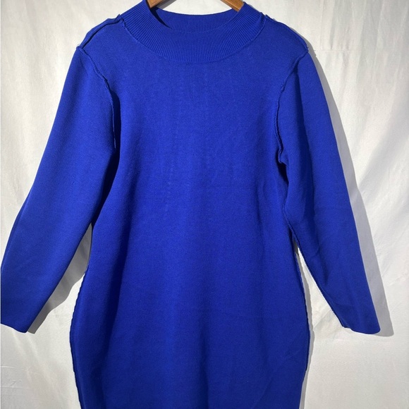 Nina Leonard Royal Blue Long Sleeve Dress - Picture 4 of 9